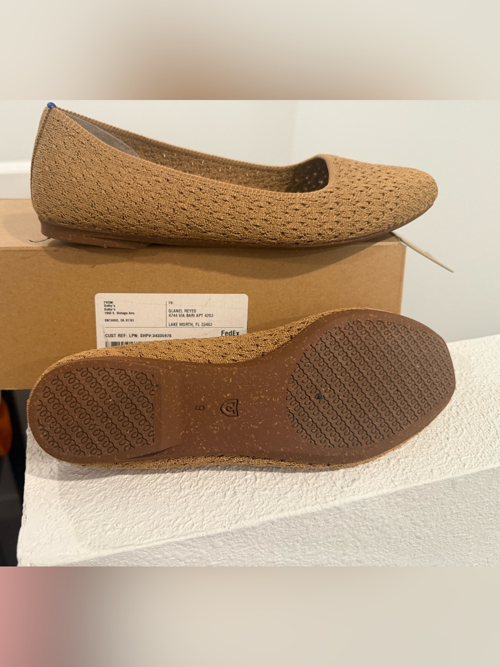 Rothy's Knit Ballet Flat in Tan